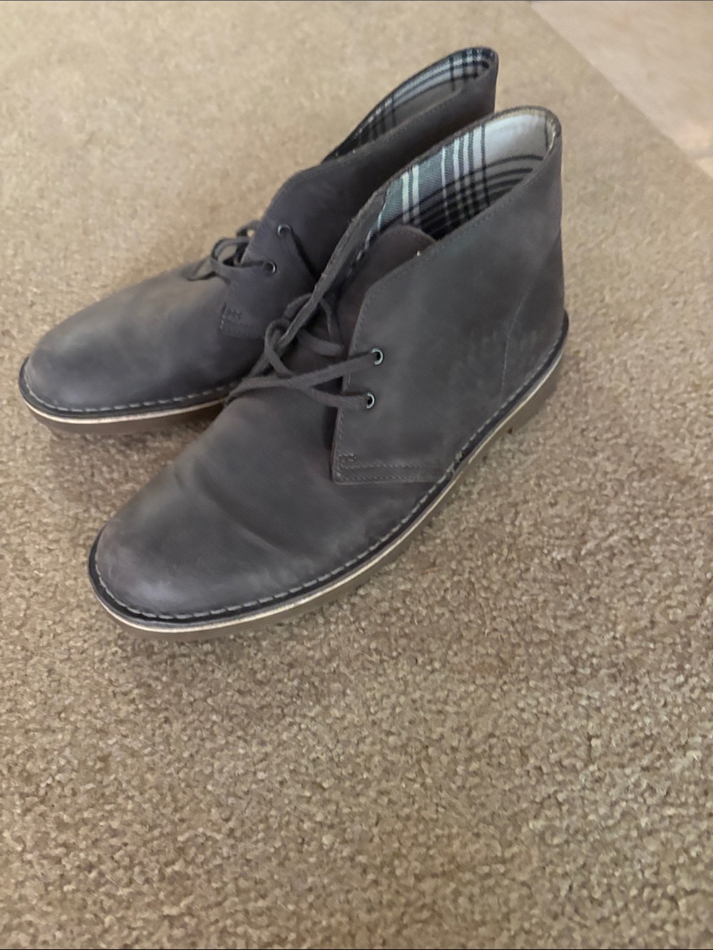 Clarks Men's Charcoal Leather Chukka Boots